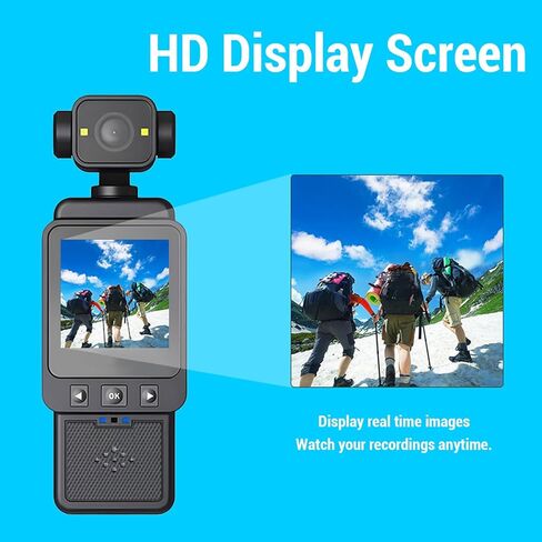 LICAEVEY Body Camera with Audio and Video Recording, 1080P HD Wearable Camcorder with Night Vision & Stabilization, for Security Work, Travel, Vlogging in Kuwait