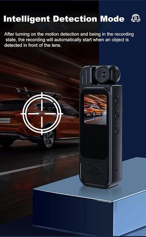 Mini Body Camera HD 2K 10 Hrs Portable Video Recorder with 180° Rotatable Lens Wearable Camcorder with Night Vision & Motion Detection &Photo Police Body Cam with Audio Sound for Sport/Delivery/Travel in Kuwait
