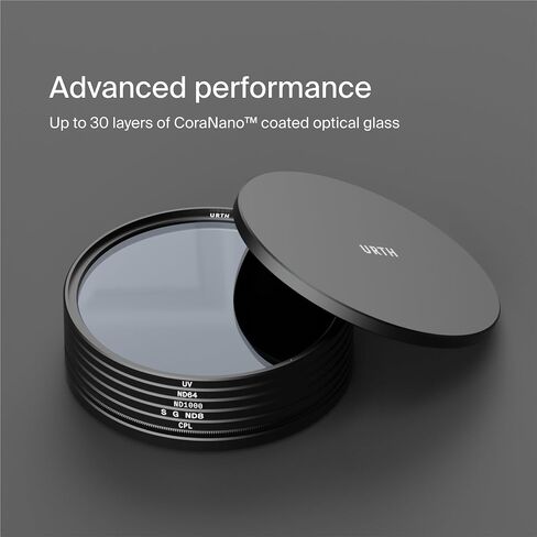 Urth 77mm Magnetic 5-in-1 Lens Filter Kit (Plus) — UV, Circular Polarizing (CPL), Neutral Density ND64, ND1000, Soft Grad ND8, Multi-Coated Optical Glass, Ultra-Slim Camera Filters in Kuwait