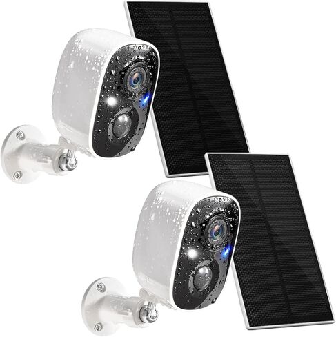 GMK 2 Pack Security Cameras Wireless Outdoor, 2K Video, Motion Detection | Color Night Vision, 3-Minute Setup, 2-Way Talk, IP65 Waterproof, for Indoor&Outdoor, VicoHome, 2.4GHz WiFi, SD/Cloud Storage in Kuwait
