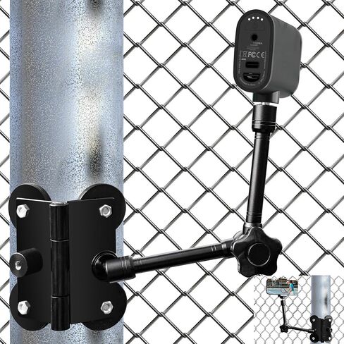 Mippko Magnetic Camera Fence Mount for GoPro/Mevo Start /insta360 /Pocket 3 /iPhone,Two 1/4"-20 Slots Net Chain Link Fence Holder for Recording Baseball/Softball/Tennis Games (2 Magic Arms) in Kuwait