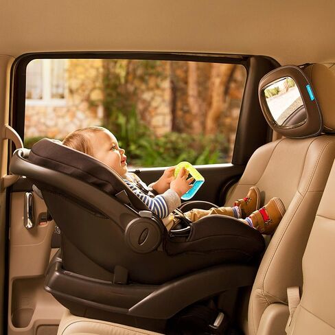 Munchkin Baby Car Mirror for Rear Facing Car Seats, Clear View Baby in-Sight Auto Mirror, Dark Grey in Kuwait