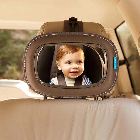 Munchkin Baby Car Mirror for Rear Facing Car Seats, Clear View Baby in-Sight Auto Mirror, Dark Grey in Kuwait