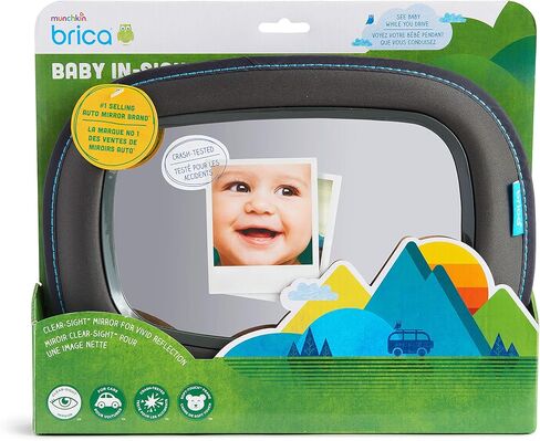 Munchkin Baby Car Mirror for Rear Facing Car Seats, Clear View Baby in-Sight Auto Mirror, Dark Grey in Kuwait