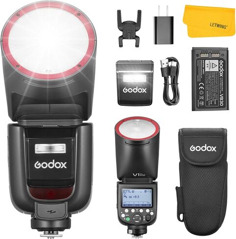 GODOX V1 Pro O V1Pro-O TTL Flash for Olympus, 2.4G Round Head Camera Flash for Panasonic HSS 1/8000s, 2980mAh Li-ion Battery, 500 Full Power Flashes,1.3s Recycle Time, LED Modeling Lamp(USA Version) in Saudi Arabia