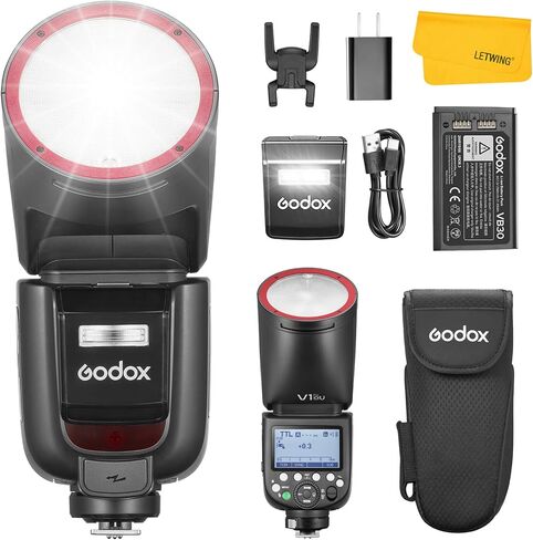 GODOX V1 Pro O V1Pro-O TTL Flash for Olympus, 2.4G Round Head Camera Flash for Panasonic HSS 1/8000s, 2980mAh Li-ion Battery, 500 Full Power Flashes,1.3s Recycle Time, LED Modeling Lamp(USA Version) in Saudi Arabia