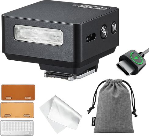 Godox IT20 O IT20O Flash for Olympus, GODOX Mini Camera Flash, TTL/Manual Modes,7.4V 300mAh Battery,1.5s Recycle,with ±⅓ Increment,Hot Shoe Triggering,Includes Spreader/Color Filter (Black) in Saudi Arabia