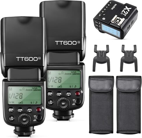 Godox TT600 HSS 1/8000s GN60 Flash Speedlite with Godox X2T-N Remote Trigger Transmitter,Built-in 2.4G Wireless X System Compatible for Nikon Cameras in Kuwait