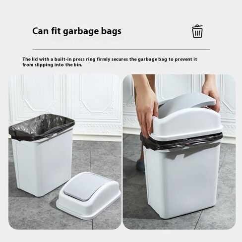 5.5 Gallon Restroom Trash Can with Swing Lid, Compact Slim Plastic Small Slim Trash Can,Detachable,Easy to Clean Kitchen Garbage Can for Dorm Room,Bathroom,Office,Restroom,Bedroom,Kitchen in Kuwait