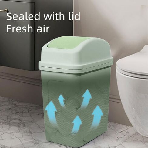 5.5 Gallon Restroom Trash Can with Swing Lid, Compact Slim Plastic Small Slim Trash Can,Detachable,Easy to Clean Kitchen Garbage Can for Dorm Room,Bathroom,Office,Restroom,Bedroom,Kitchen in Kuwait