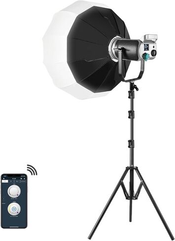 GVM 200W LED Video Light with Lantern Softbox, SD200D Photography Studio Lighting Kit with Bluetooth/DMX Control, 93000lux@0.5m 3200K-5600K Bi-Color Continuous Output Lighting for YouTube in Kuwait