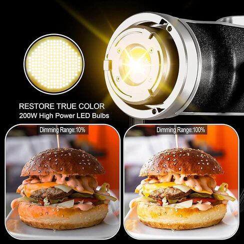 GVM 200W LED Video Light with Lantern Softbox, SD200D Photography Studio Lighting Kit with Bluetooth/DMX Control, 93000lux@0.5m 3200K-5600K Bi-Color Continuous Output Lighting for YouTube in Kuwait