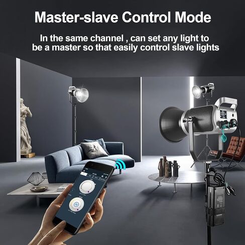 GVM 200W LED Video Light with Lantern Softbox, SD200D Photography Studio Lighting Kit with Bluetooth/DMX Control, 93000lux@0.5m 3200K-5600K Bi-Color Continuous Output Lighting for YouTube in Kuwait