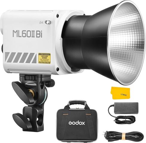 Godox ML100Bi 100W Portable LED Video Light,CRI 97+/TLCI 98+,0%-100% Brightness& Bi-Color COB Continuous Output Lighting 2800-6500K,11 FX Lighting Effects,App Control Mini Photography Light in Kuwait