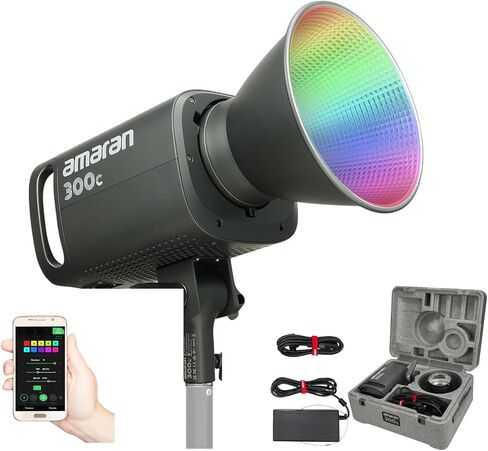 Amaran 150c RGBWW LED Video Light, 150W Bowens Mount COB Fixture | 150W RGBWW Full-Color Output, 2500K-7500K CCT Range, Sidus Link App Control, Multiple Lighting Modes for Creative Setups in Kuwait