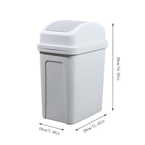 5.5 Gallon Dog Proof Trash Can with Swing Lid,Small Slim Plastic Compact Black Bathroom Trash Can,Detachable,Easy to Clean Small Garbage Can for Bedroom,Restroom,Office,Bathroom,Dorm Room,Kitchen in Kuwait
