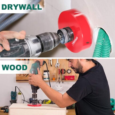 HYCHIKA 6 Inch/152mm Hole Saw,Bi-Metal Cutter Hole Max Cutting Depth 1-1/2inch(40mm) with 1 Arbor,2 Drill Bit for Wood Cutting Cornhole Plastic Drywall Boards Fiberboard in Saudi Arabia