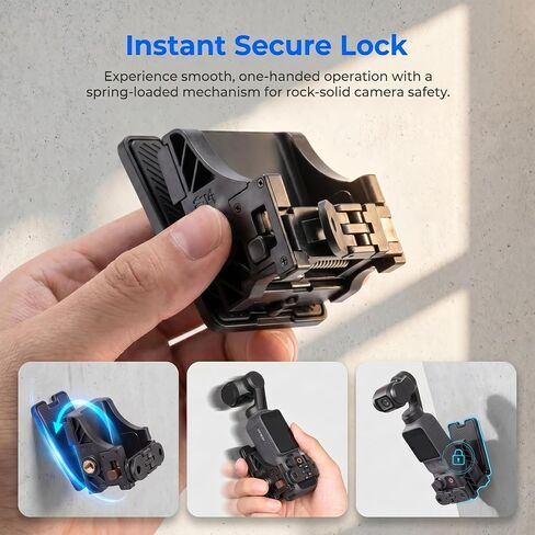 Universal Magnetic Assistant Frame for DJI Pocket 4 / Pocket 3 – Multi-Function Mounting Bracket with Cold Shoe, 1/4" Threaded Hole, Quick Slide Design, Desktop Stand in Kuwait