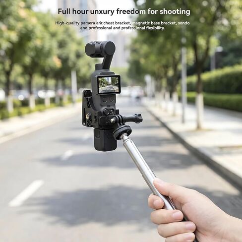 Universal Magnetic Assistant Frame for DJI Pocket 4 / Pocket 3 – Multi-Function Mounting Bracket with Cold Shoe, 1/4" Threaded Hole, Quick Slide Design, Desktop Stand in Kuwait