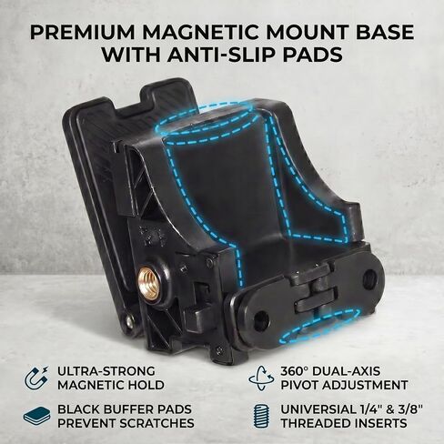 Universal Magnetic Assistant Frame for DJI Pocket 4 / Pocket 3 – Multi-Function Mounting Bracket with Cold Shoe, 1/4" Threaded Hole, Quick Slide Design, Desktop Stand in Kuwait