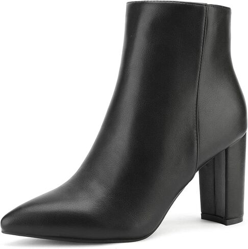 DREAM PAIRS Women's Chunky Heel Ankle Booties,Black/Pu,6.5 in Kuwait