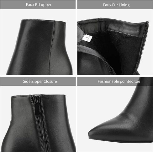 DREAM PAIRS Women's Chunky Heel Ankle Booties,Black/Pu,6.5 in Kuwait