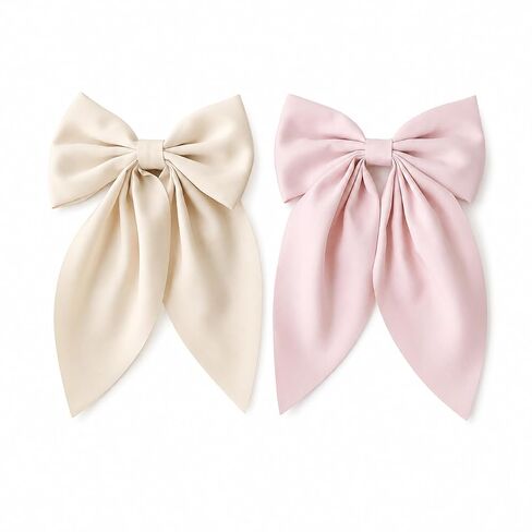 Danyarts 2pcs صلبة كبيرة من ذيل الحصان القوس التمساح مقاطع الشعر Duckbill barrettes إكسسوارات الشعر للأطفال الصغار الصغار in Kuwait