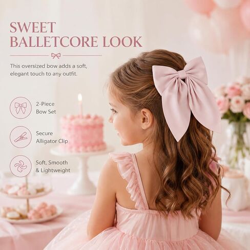 Danyarts 2pcs صلبة كبيرة من ذيل الحصان القوس التمساح مقاطع الشعر Duckbill barrettes إكسسوارات الشعر للأطفال الصغار الصغار in Kuwait