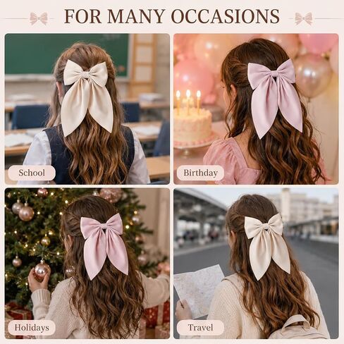 Danyarts 2pcs صلبة كبيرة من ذيل الحصان القوس التمساح مقاطع الشعر Duckbill barrettes إكسسوارات الشعر للأطفال الصغار الصغار in Kuwait