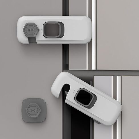 Fridge Locks for Kids with Strong Adhesive, 2 Pack Pet&Child Proof Refrigerator Lock for Kids to Keep Door Closed, Freezer Lock for RV Refrigerator, Garage Fridge, Upright Freezer, Mini Fridge, White in Kuwait