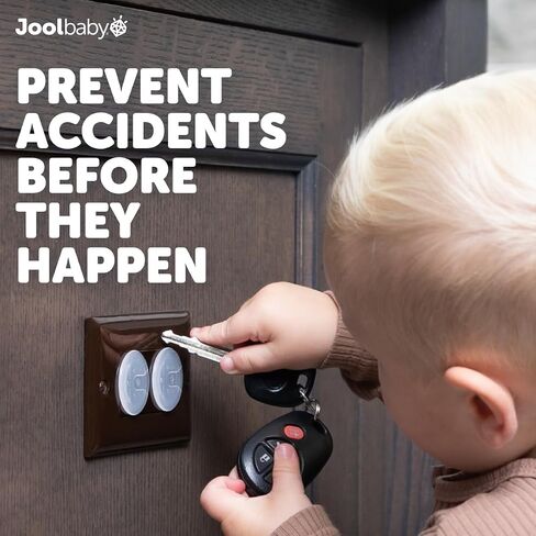 Jool Baby Outlet Covers (32 Pack) for Child Safety - Easy Adult Removal, Plug Protectors for Baby Proofing Electric Sockets - Transparent Design in Kuwait