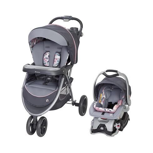 Baby Trend EZ Ride 35 Travel System Stroller & Infant Car Seat, Doodle Dots | Lightweight and Foldable Compact Design with One Hand Fold and Adjustable Handle in Kuwait