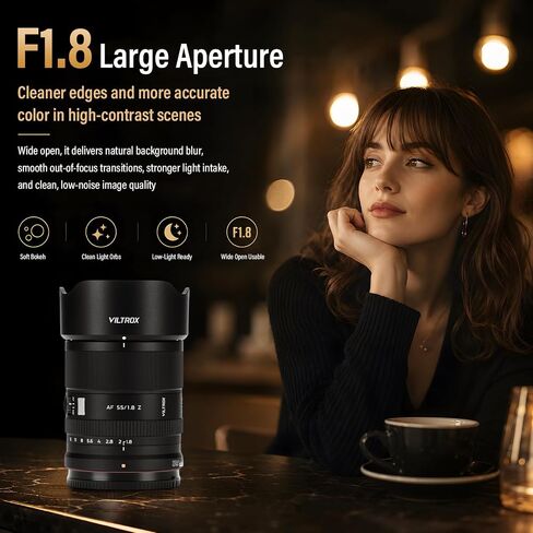 VILTROX 55mm F1.8 Z Lens AF 55mm F 1.8 EVO Z Lens for Nikon Full Frame Auto Focus Portrait Lenses for Nikon Z6 III Z8 Z9 Z30 ZFC Z50 II Z7 II ZR in Kuwait