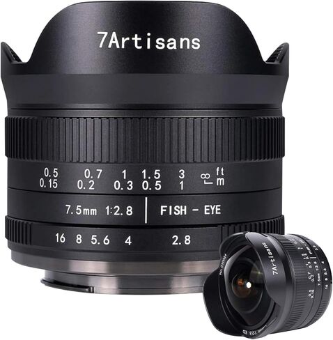 7Artisans 7.5mm F2.8 II Wide Angle Fisheye Lens APS-C Manual Focus for Mirrorless Camera (Fujifilm X) in Kuwait