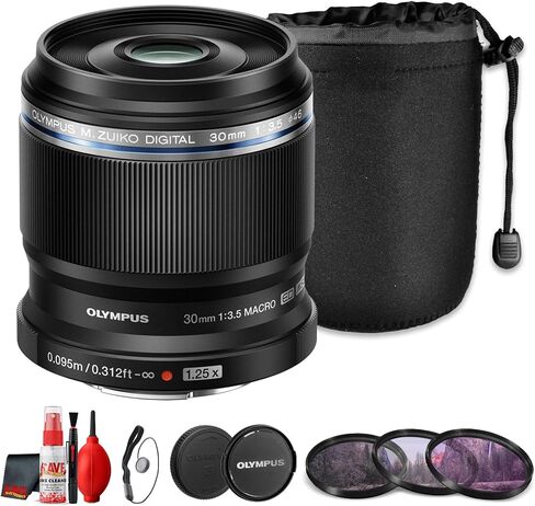 Olympus M.Zuiko Digital ED 30mm f/3.5 Macro Lens for Micro Four Thirds, 1.25x Magnification (Bundle) in Kuwait