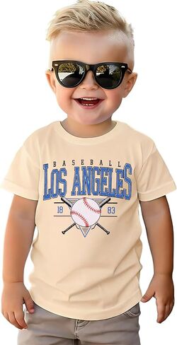IZYJOY Baseball Shirts for Toddler Boy Girl Game Day Outfits Retro Baseball Team T-Shirt Sports Fan Short Sleeve Casual Tees in Kuwait