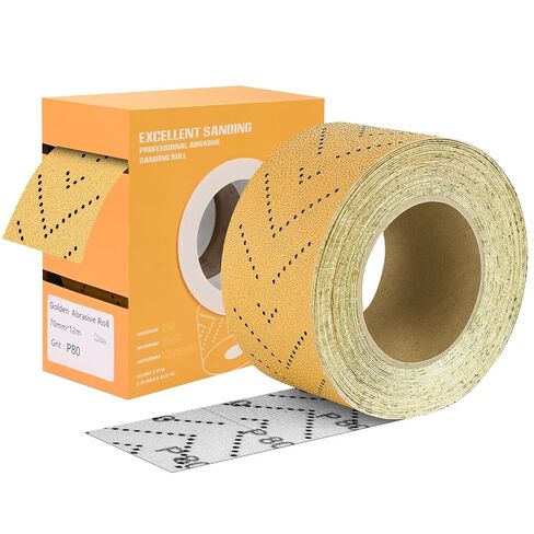 600 Grit Wet Dry Hook and Loop Sandpaper Roll, 2-3/4" Wide 13 Yard | Polyester film backing, water and oil resistant anti-clogging, aluminum oxide abrasive, for automotive metal wood sanding in Kuwait