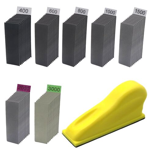 Micro Sand Paper Assortment Pack, 70PCS Wet Dry Sandpaper 120 to 600 Grit | Sanding Tool for Tight Narrow Spaces, 80 120 180 240 320 400 600 Grit Wet Dry Hook & Loop Sandpaper for Crafts, Wood Projects in Kuwait