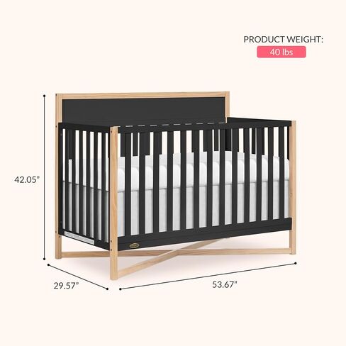 Dream On Me Crib & Mattress Bundle – Owen 5-in-1 Convertible Crib + 5" Full-Size Mattress in Kuwait