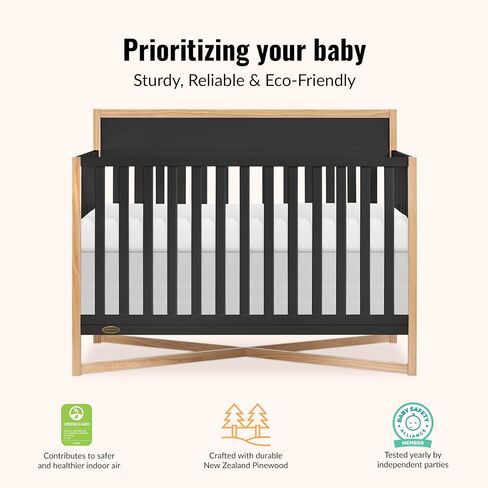 Dream On Me Crib & Mattress Bundle – Owen 5-in-1 Convertible Crib + 5" Full-Size Mattress in Kuwait