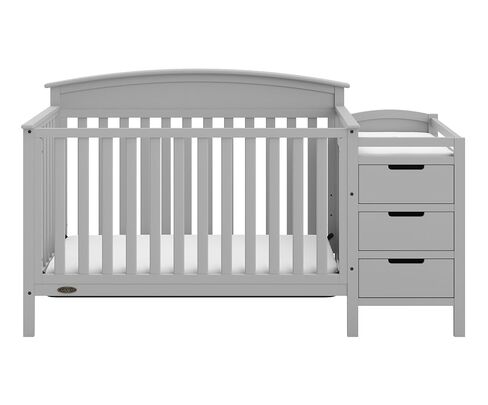 Graco Benton 4-in-1 Convertible Crib and Changer – GREENGUARD Gold Certified, Crib & Changing-Table Combo, Water-Resistant Changing Pad, Converts to Toddler Bed, Daybed and Full-Size Bed (Pebble Gray) | GREENGUARD Gold Certified, Baby Crib & Changing Tabl in Kuwait