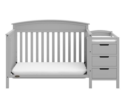 Graco Benton 4-in-1 Convertible Crib and Changer – GREENGUARD Gold Certified, Crib & Changing-Table Combo, Water-Resistant Changing Pad, Converts to Toddler Bed, Daybed and Full-Size Bed (Pebble Gray) | GREENGUARD Gold Certified, Baby Crib & Changing Tabl in Kuwait