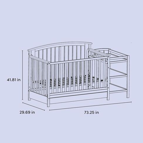 Storkcraft Steveston 5-in-1 Convertible Crib & Changer, Gray | GREENGUARD Gold Certified, Fits Standard Crib Mattress, Converts to Toddler Bed and Full Bed, 4 Adjustable Mattress Heights in Kuwait