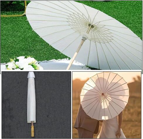 LIFKOME White Paper Umbrella for Wedding Bride with Elegant Design, Lightweight and Portable Parasol for Outdoor Gatherings and Photography, Traditional Japanese Style Wedding Decoration in Kuwait