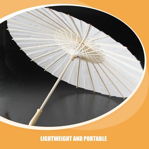 LIFKOME White Paper Umbrella for Wedding Bride with Elegant Design, Lightweight and Portable Parasol for Outdoor Gatherings and Photography, Traditional Japanese Style Wedding Decoration in Kuwait
