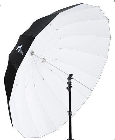Cheetah Stand DP65W 65" White Umbrella with Fiberglass Rods and White Diffuser Cloth in Kuwait
