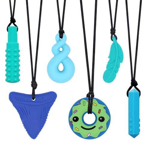 Chew Necklaces for Sensory Girls, Chewy Necklace Sensory Toys for Kids with Autism, ADHD,SPD, Chewing, Teething or Special Needs, Oral Sensory Chew Toys for Kids Adult Reduce Anxiety Fidgeting in Kuwait