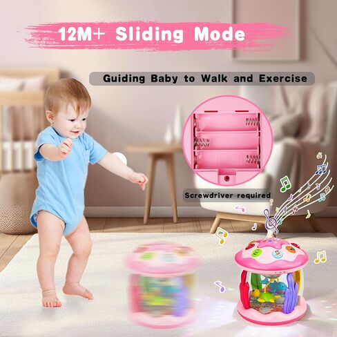 Baby Girl Toys 0-6 Months: Musical Light Up Tummy Time Ocean Rotating Toy | Babies Music Toys 3 4 5 6-12 Month - Infant Aquarium Crawling Toy for 1 Year Old Baby Girls Birthday Newborn Shower Gifts in Kuwait