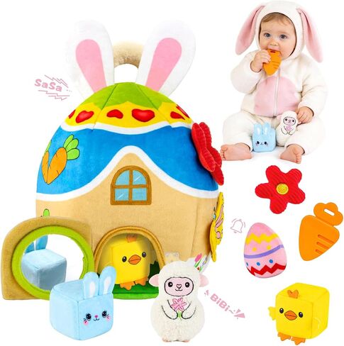 Baby Toys 6-12 Months - Noah's Ark Toy with Stuffed Animals, Baptism Gifts for Boys Girls, Montessori Toys for 6 Month Old Babies Sensory Tissue Box Toy for 1 Year Old in Kuwait