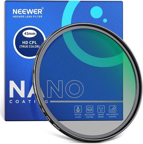 NEEWER 52mm True Color Polarizer Filter HD Optical Glass Double Sided 30 Layer Nano Coatings Circular Polarizing Filter(CPL) Aluminum Frame/Water Repellent/Scratch Resistant/Anti Fingerprint in Kuwait